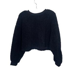Wild Fable Sweater Womens Size M Black Pullover Semi Cropped Crewneck